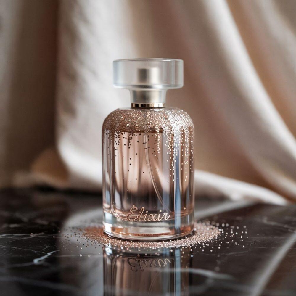 butelka perfum z brokatem