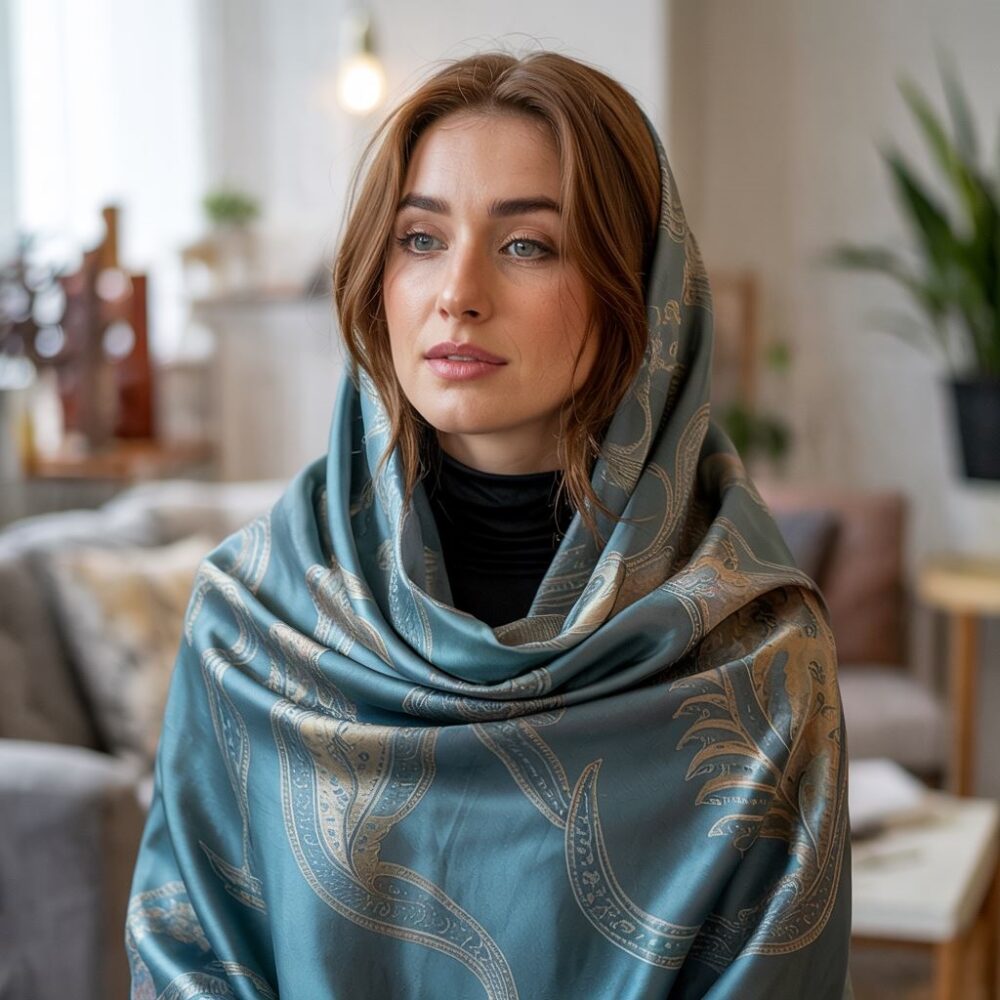 elegancki szalik na szyi