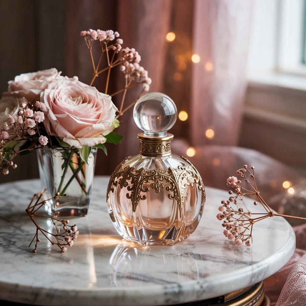 flakony Chloe z kwiatami