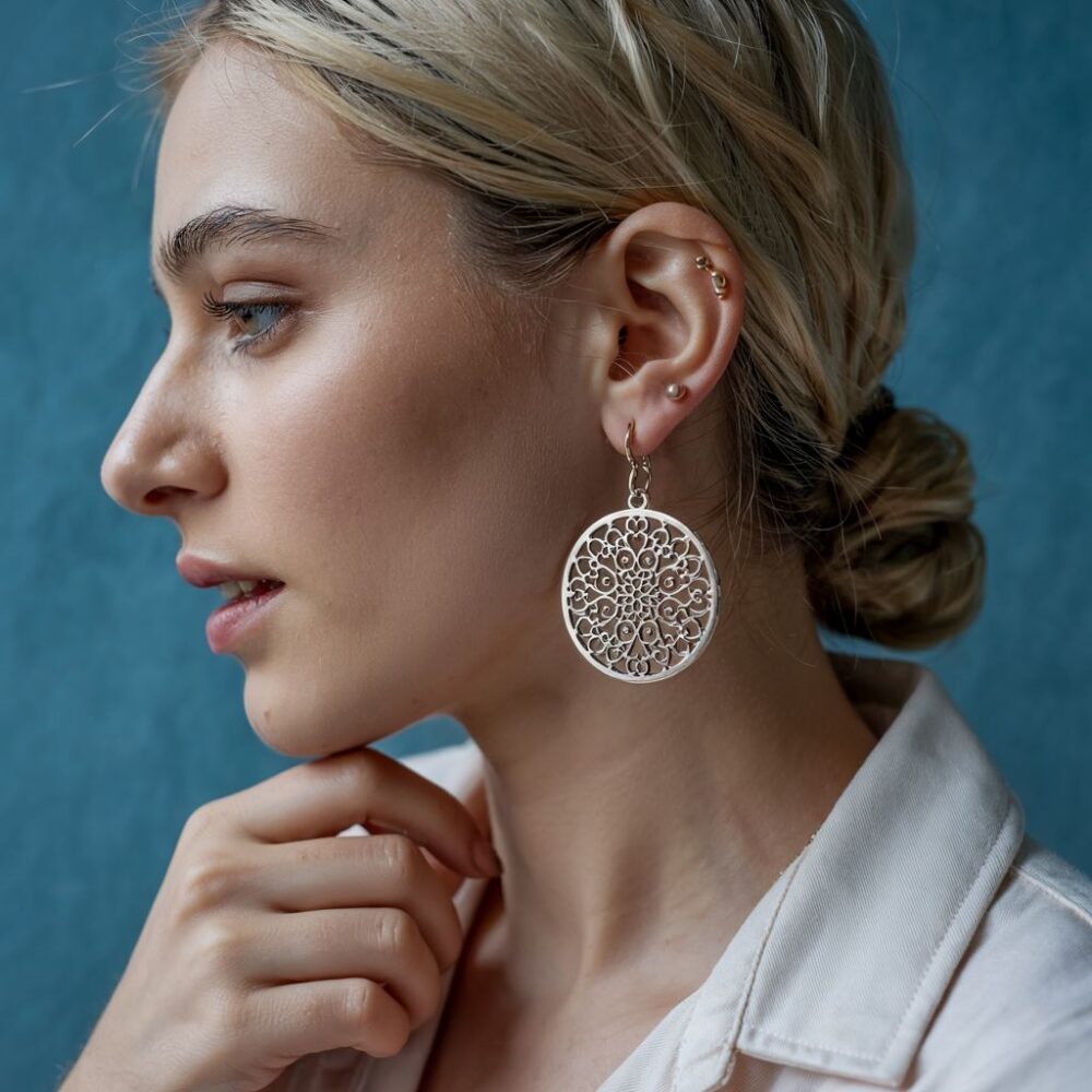 kolczyki ażurowe stal chirurgiczna