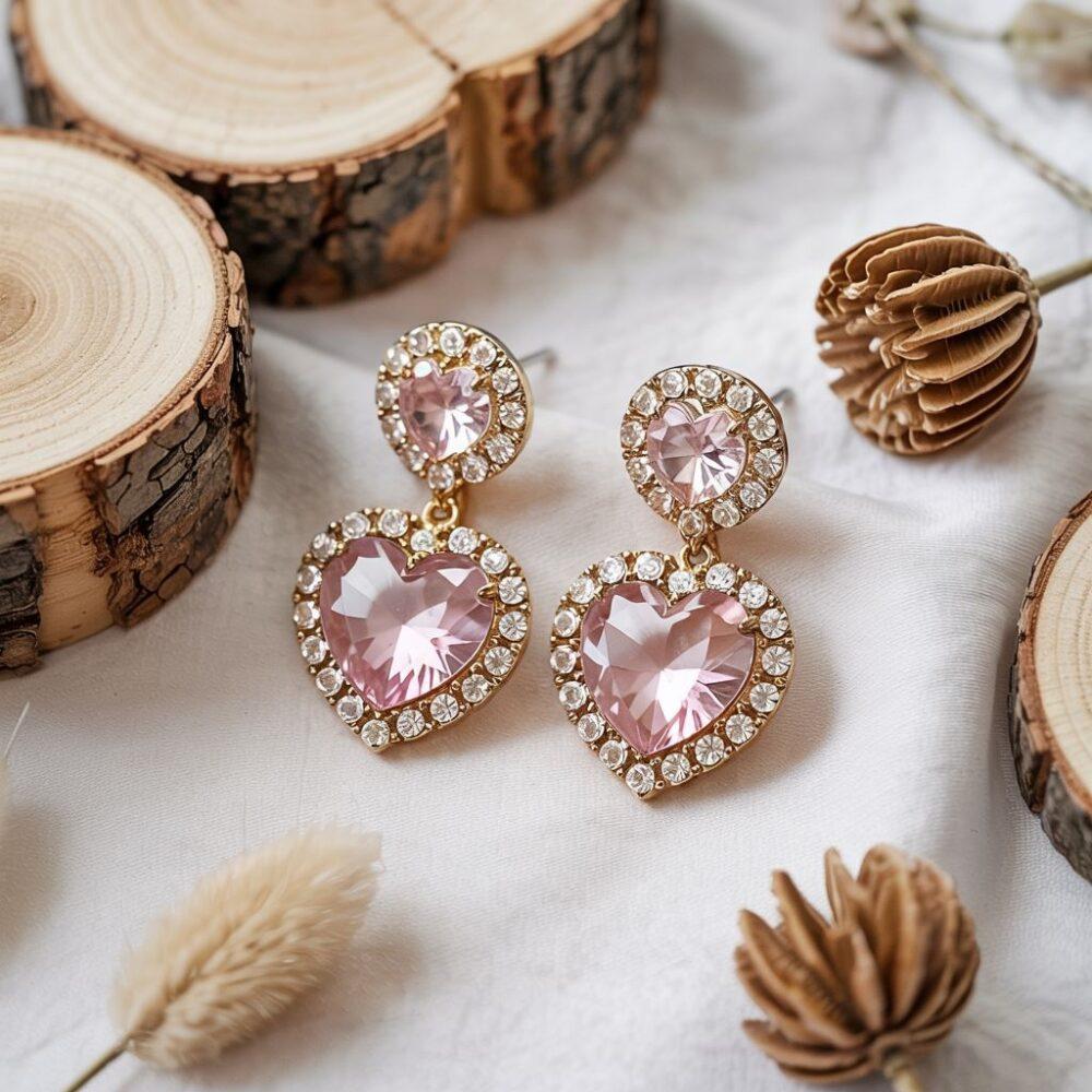 kolczyki serca z cyrkoniami