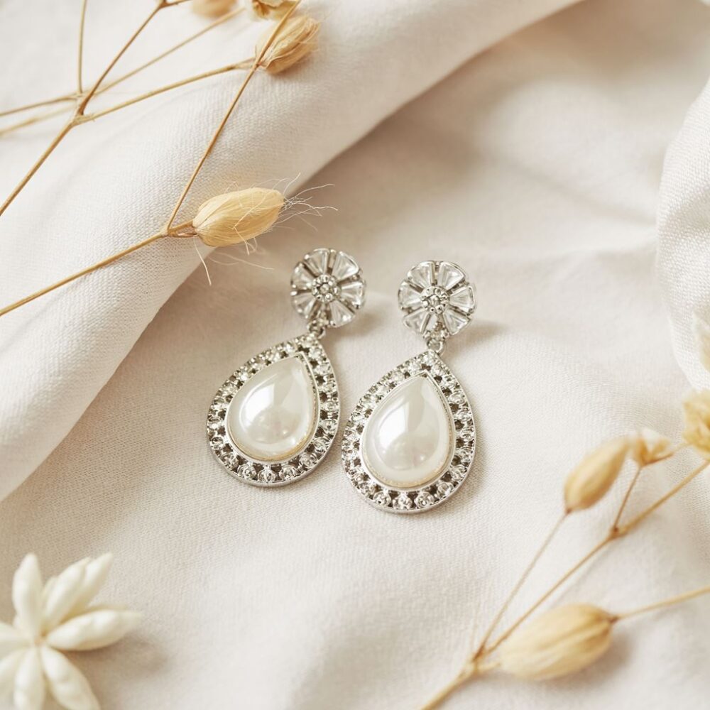 kolczyki ślubne łezki