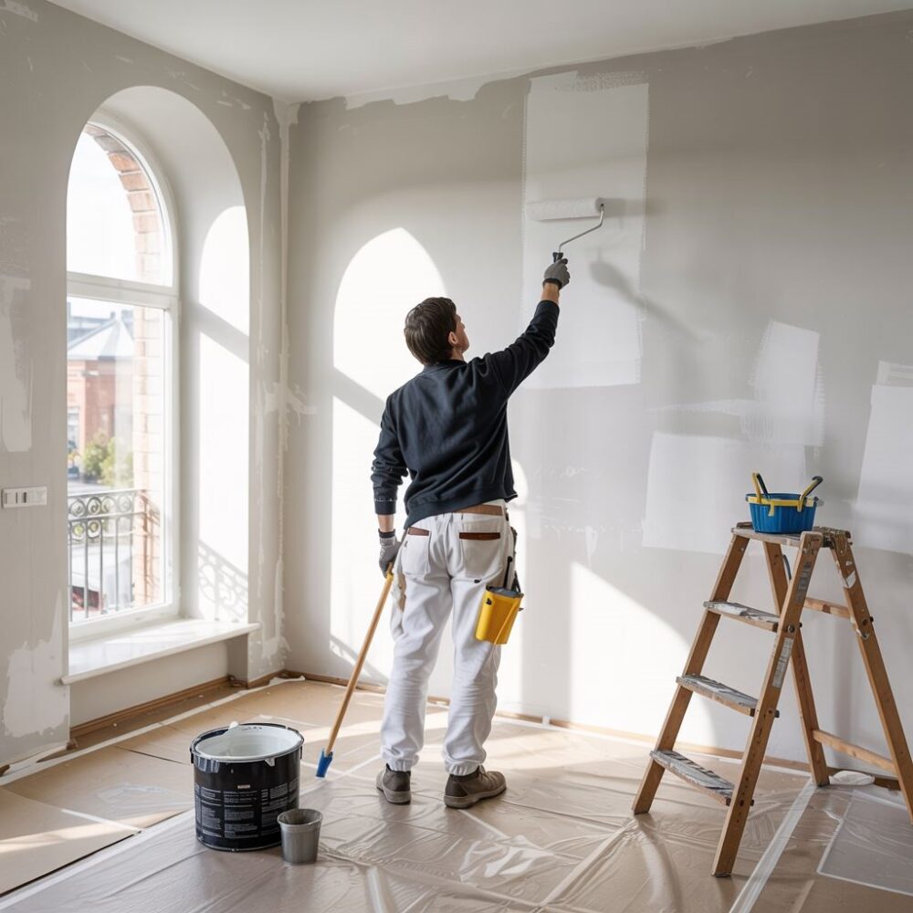 malowanie ścian na biało