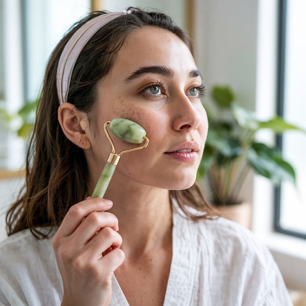 masaż twarzy rollerem