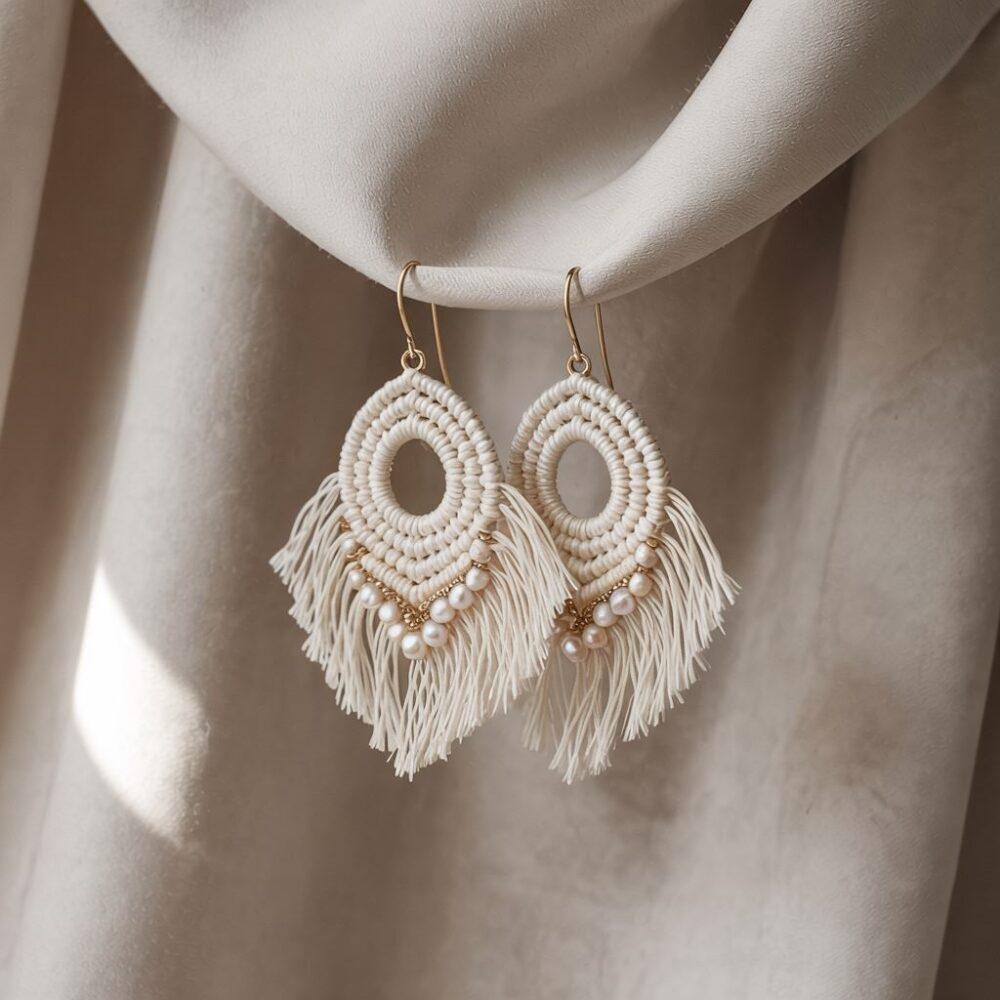 modne białe kolczyki