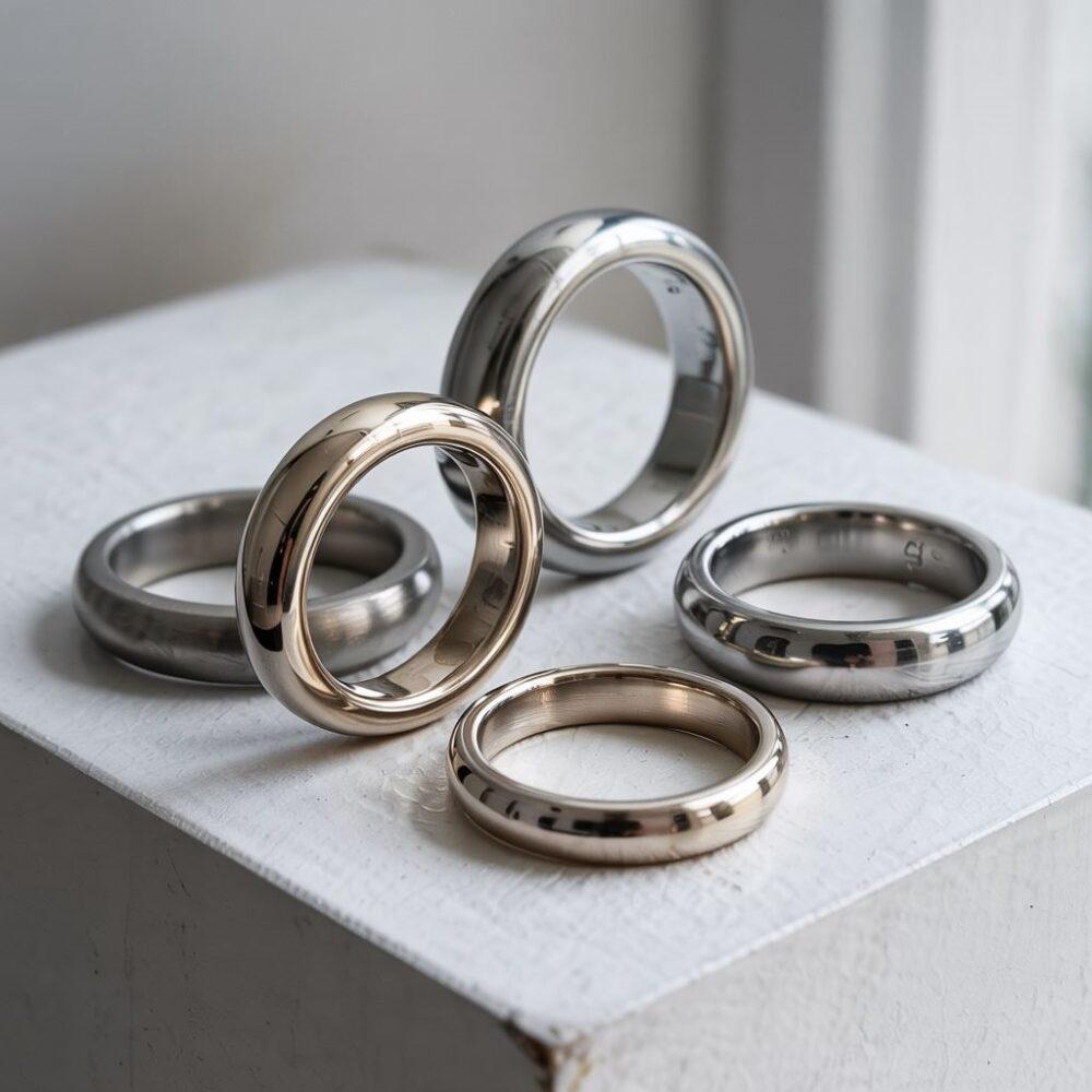 modny pierścionek stalowy