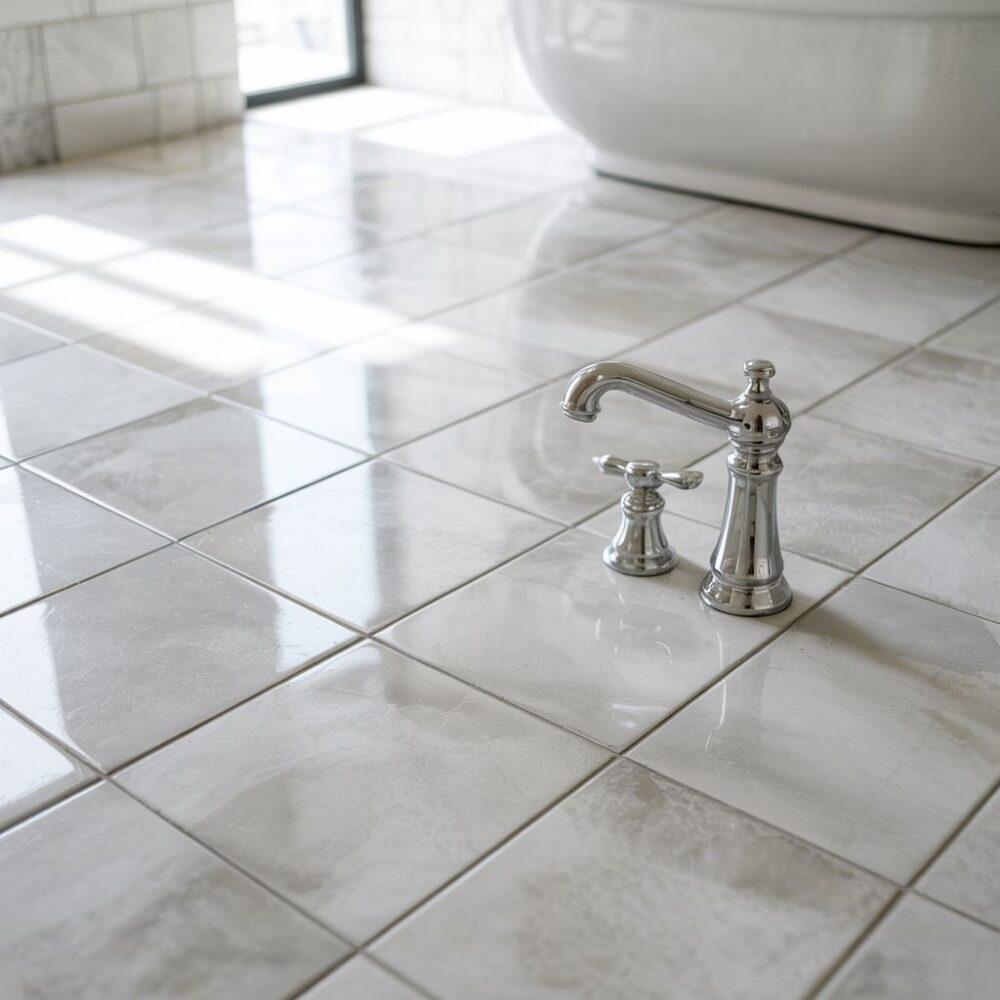 nowoczesna łazienka z matowymi płytkami