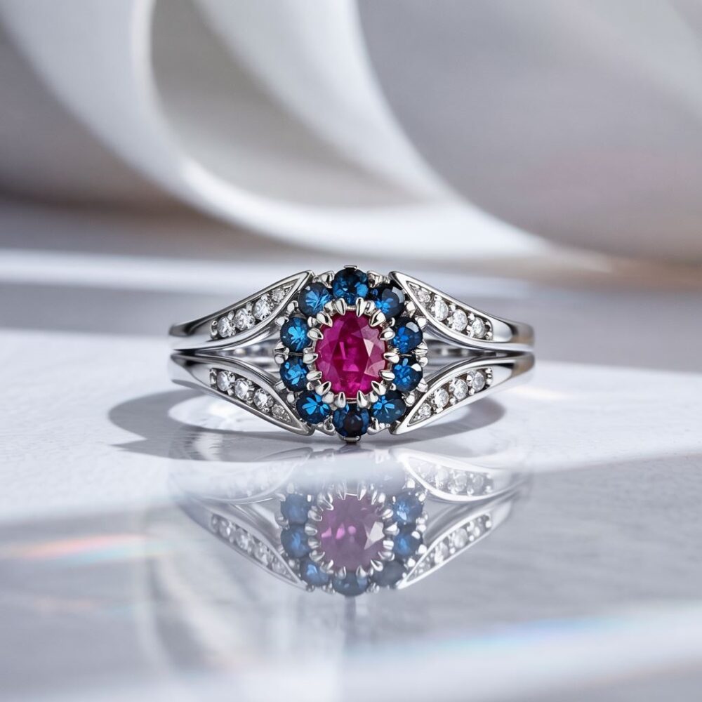 pierścionek z kamieniami