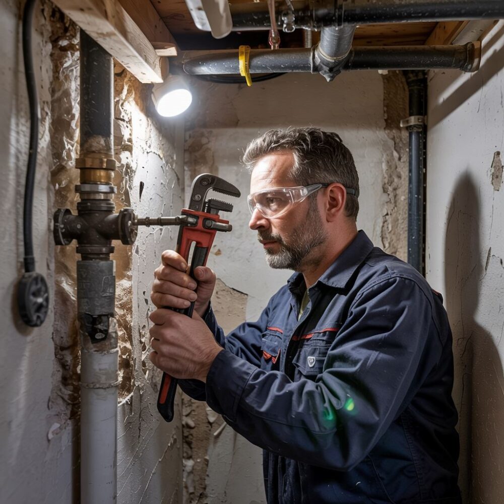 przepychacz do rur w ścianie