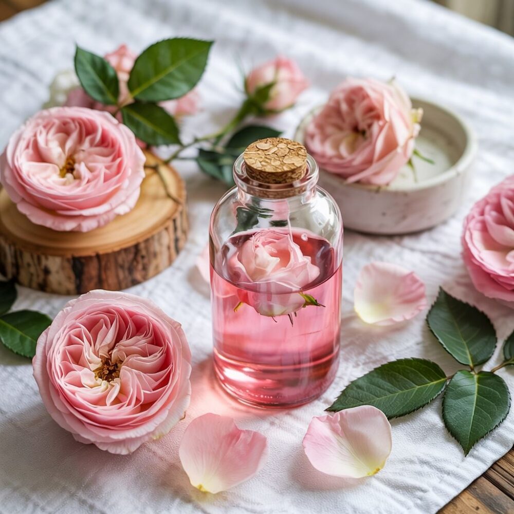 woda różana w butelce