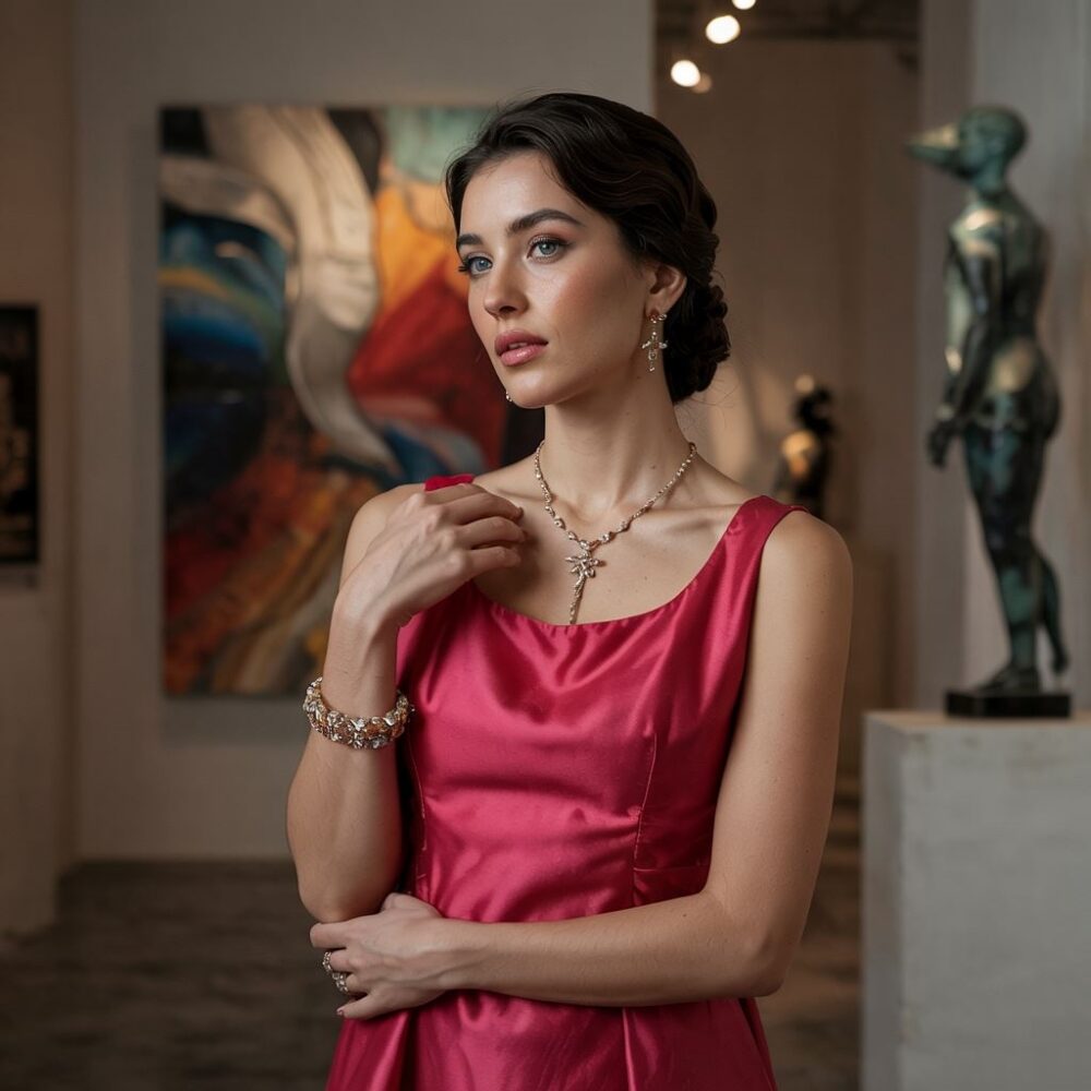 złote kolczyki i naszyjnik